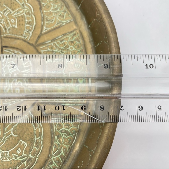 Brass Plate With Stand Damascene Handmade - Picture 15 of 15